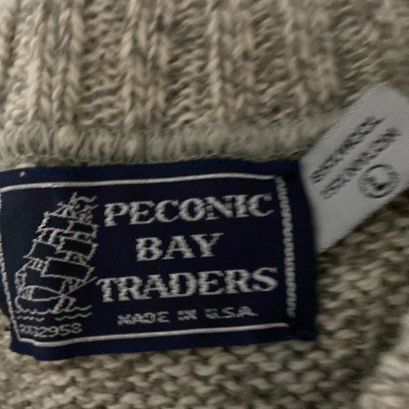 Peconic Bay Traders sweater 22” shoulder to hem 44” around wool & nylon L - Picture 2 of 3